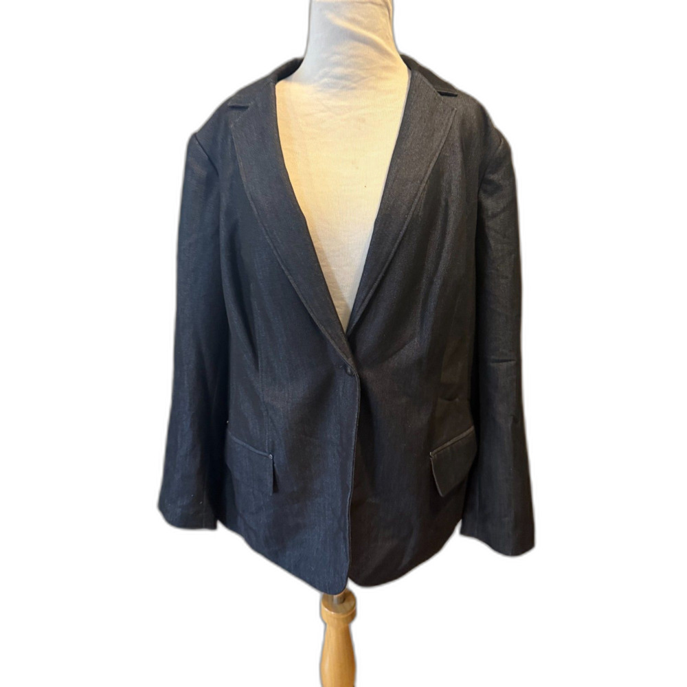 16 Roz&Ali blue blazer stretchy